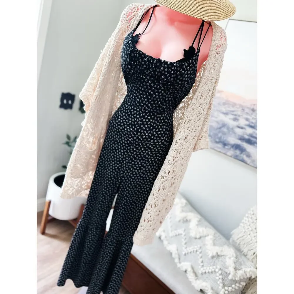 Wildflowers & Windowlight flared leg meadowcore Jumpsuit pants romper - Picture 4 of 8